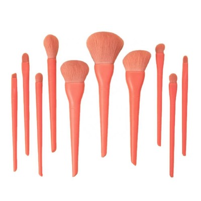 YDM 10pcs Makeup Brushes Natural Hair Candy Color Professional Foundation Powder Blush Eyeshadow Eyebrow Blending Brush Set